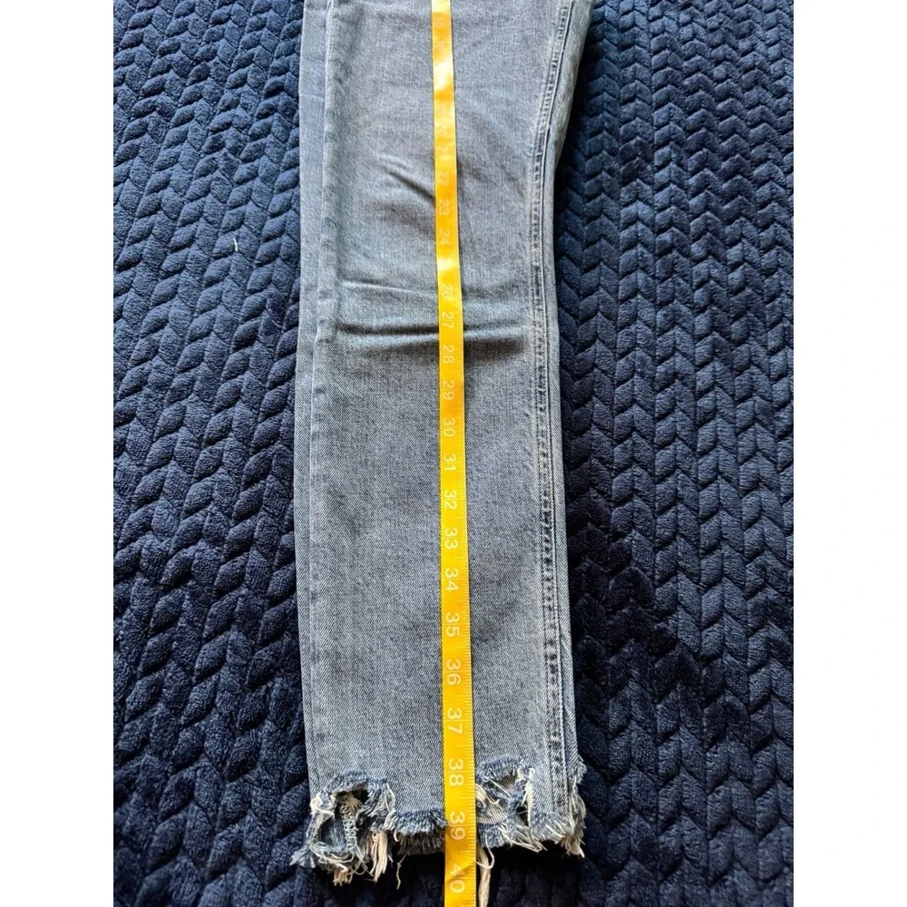AGOLDE Women's Blue Denim Distressed Jean Ankle Button‎ Fly Size 25